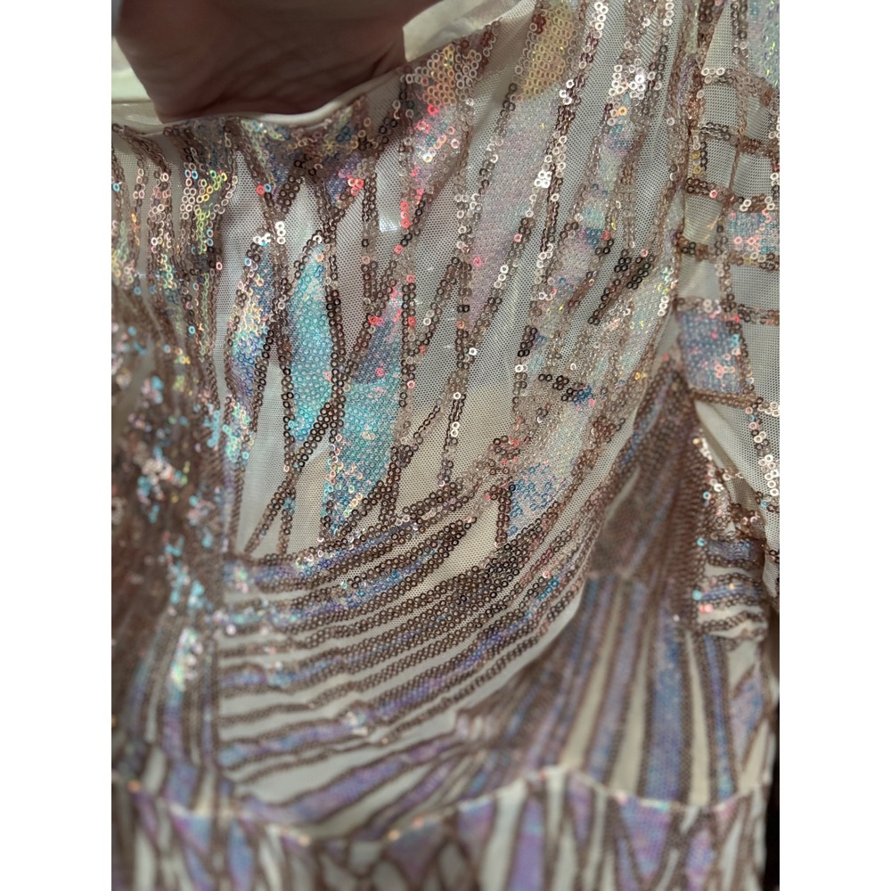 MISS ORD 2XL Sequined Glamorous Long Sleeve Maxi Dress with Slit - Picture 4 of 12